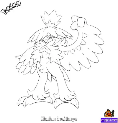 Free printable Hisuian Decidueye Coloring Page - Free Printable Pokemon Coloring Sheets coloring page